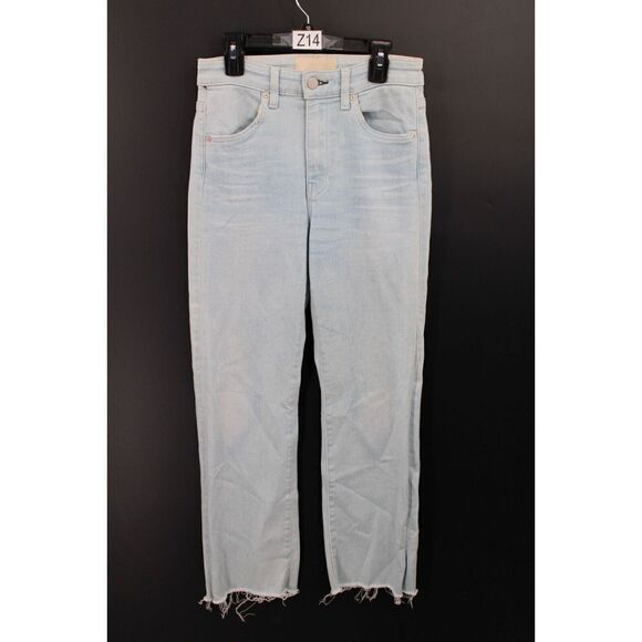 CQY Sz 25 Womens High Rise Straight Leg Raw Hem Jeans - Picture 1 of 10